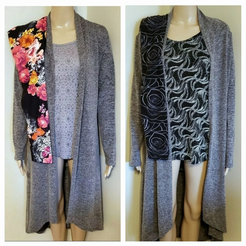 CP All-Season S Black Gray Heathered Long Sweater Jacket w Pockets NWT Nice Gift - Picture 9 of 10